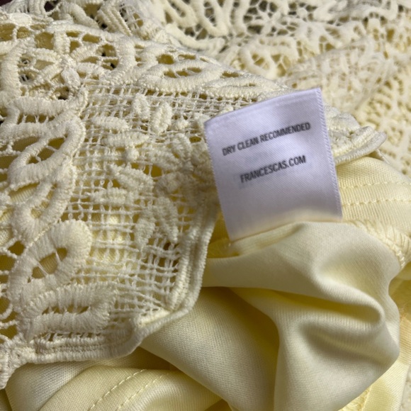 2/$12 Francesca’s XXS Yellow Lace Dress Spring Lined Modest Church Wedding - Picture 6 of 9